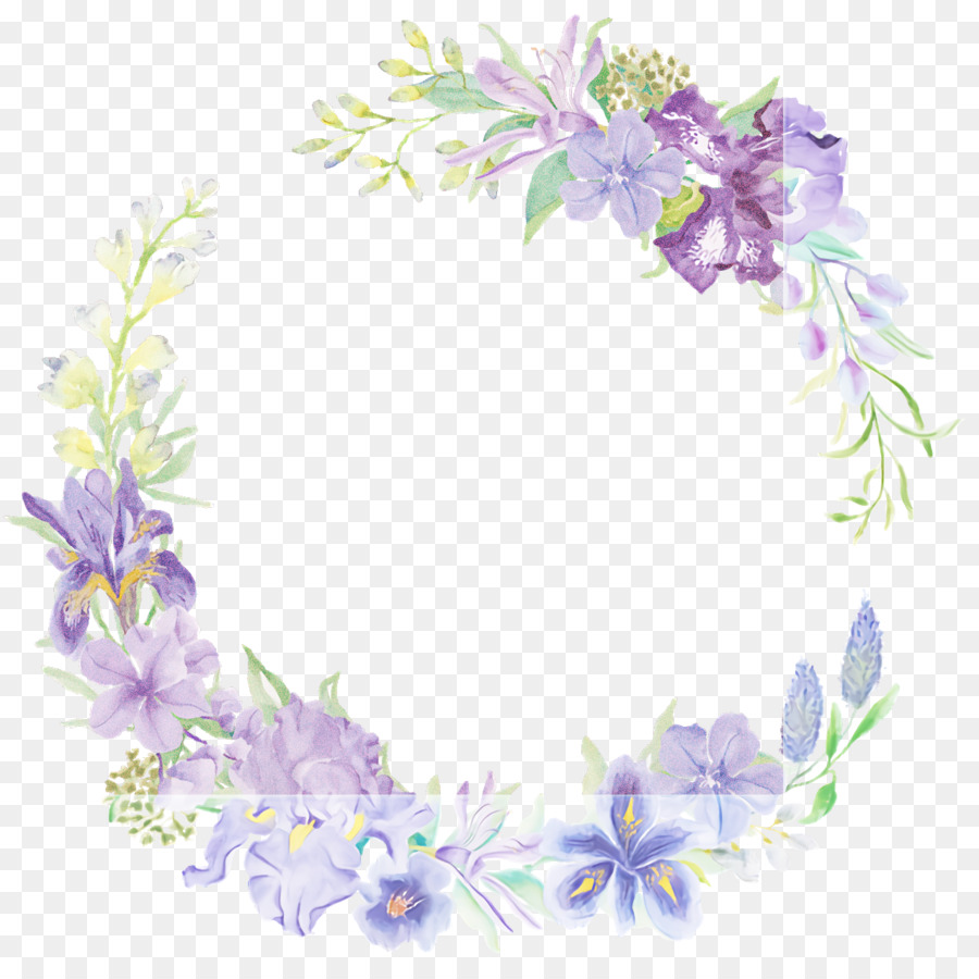 Bordure Florale，Fleurs Violettes PNG