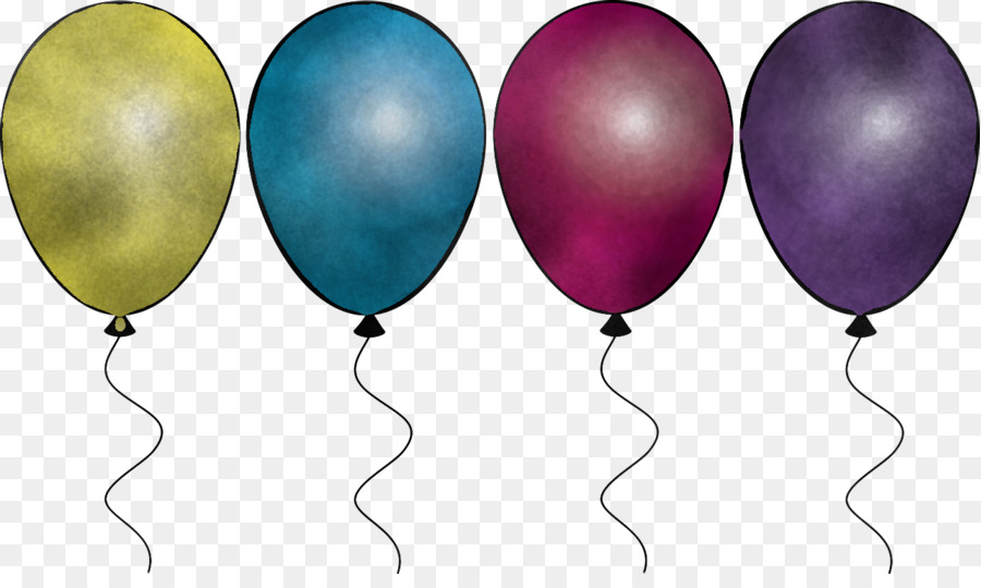 Ballons Colorés，Faire La Fête PNG