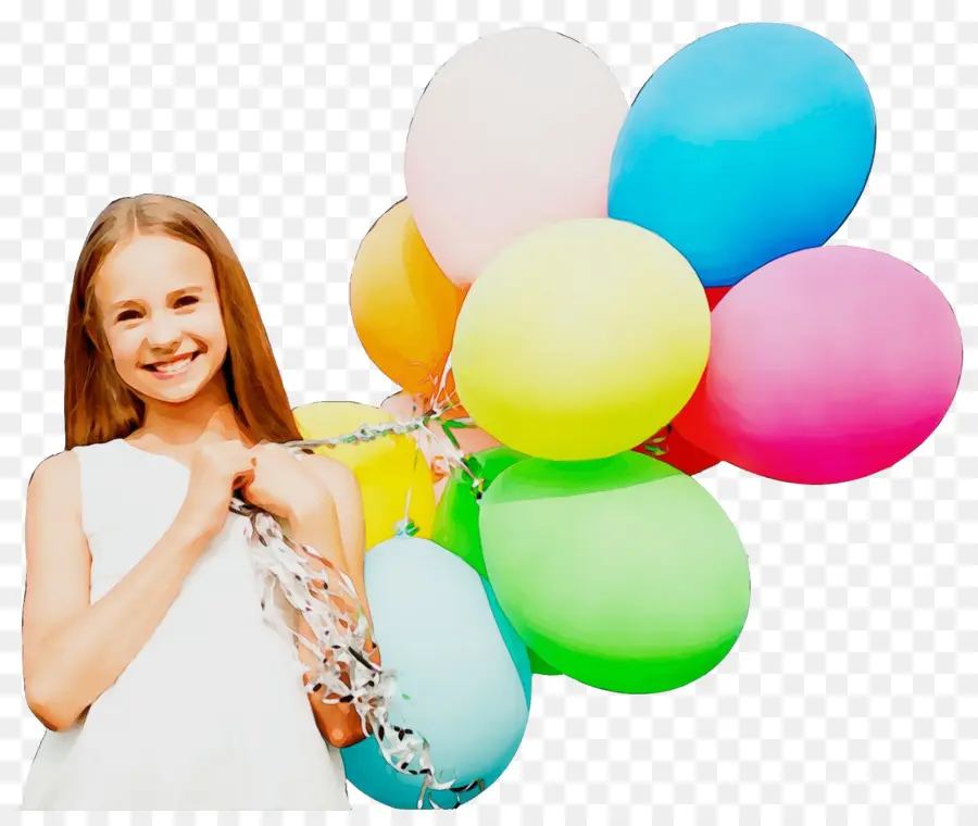 Fille Avec Des Ballons，Enfant PNG