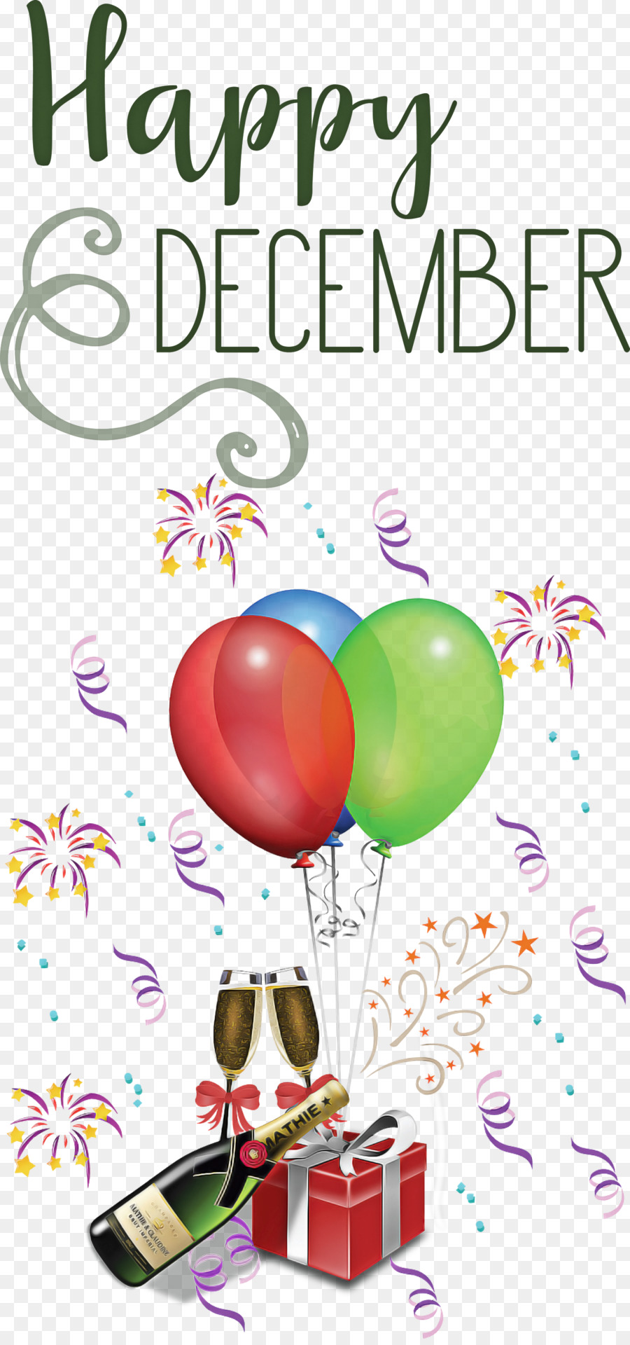 Décembre，Ballons PNG