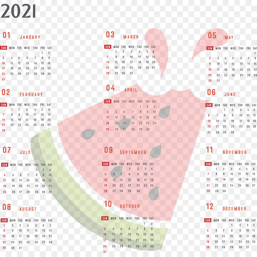 Calendrier 2021，Année PNG