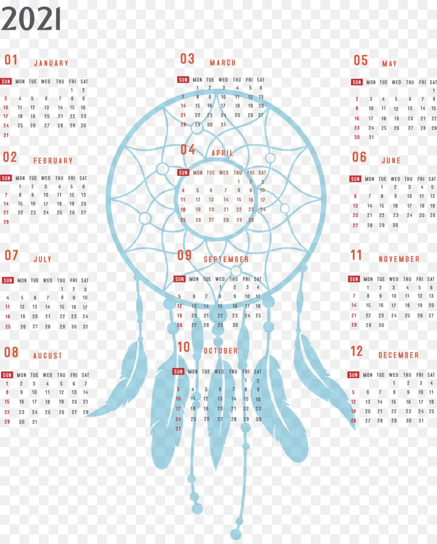 Calendrier，2021 PNG