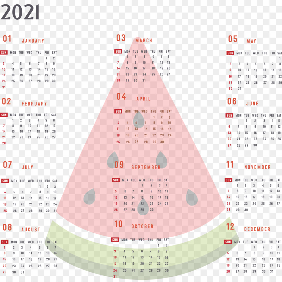 Calendrier 2021，Année PNG