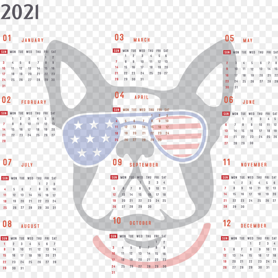 Calendrier 2021，Calendrier PNG