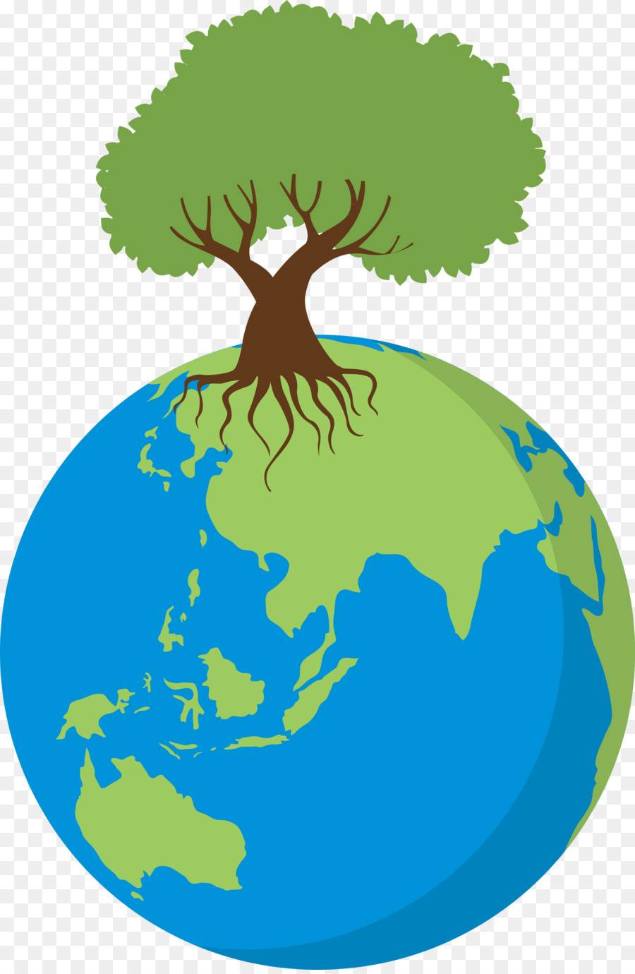 Terre Avec Arbre，Planète PNG