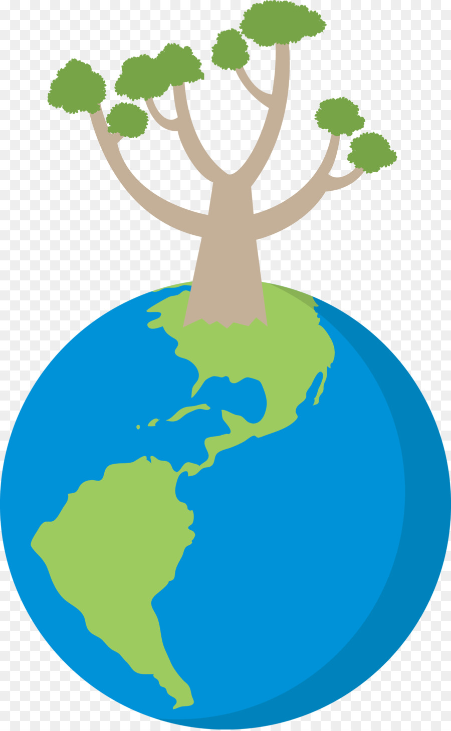 Terre Avec Arbre，Planète PNG