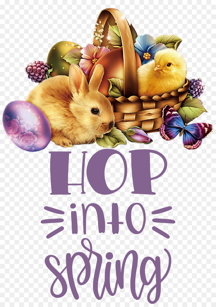 Lapin Et Poussin，Printemps PNG