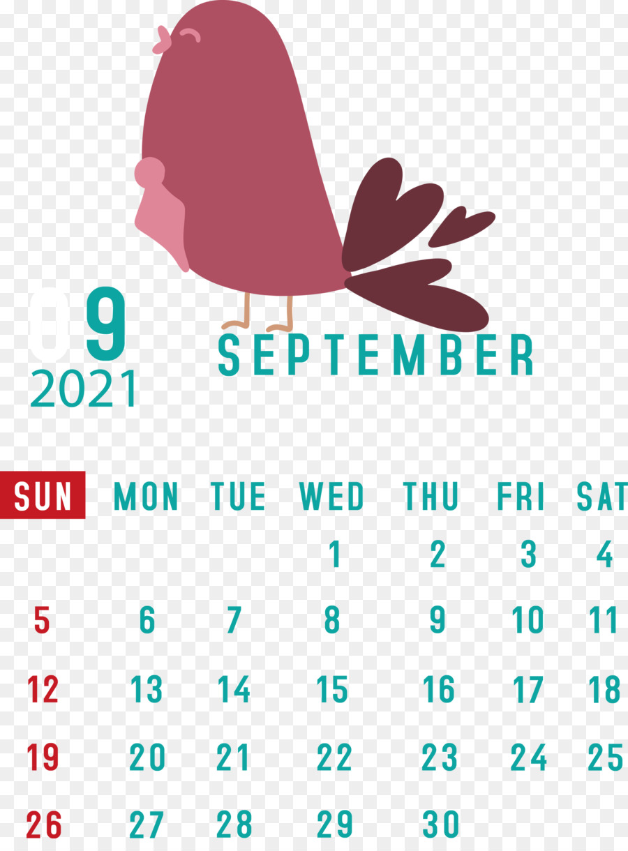 Calendrier De Septembre，Oiseau PNG