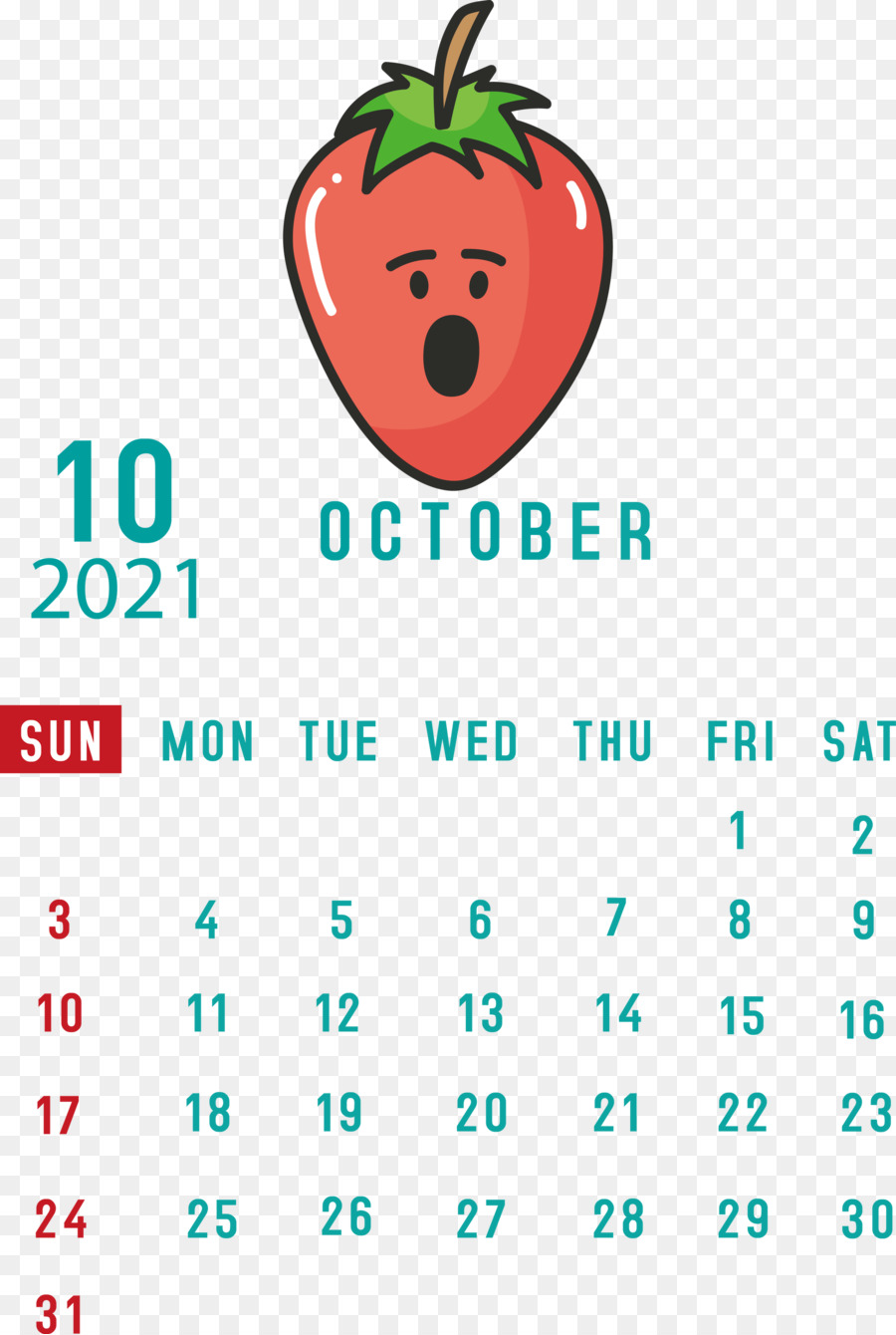 Calendrier D'octobre，Tomate PNG