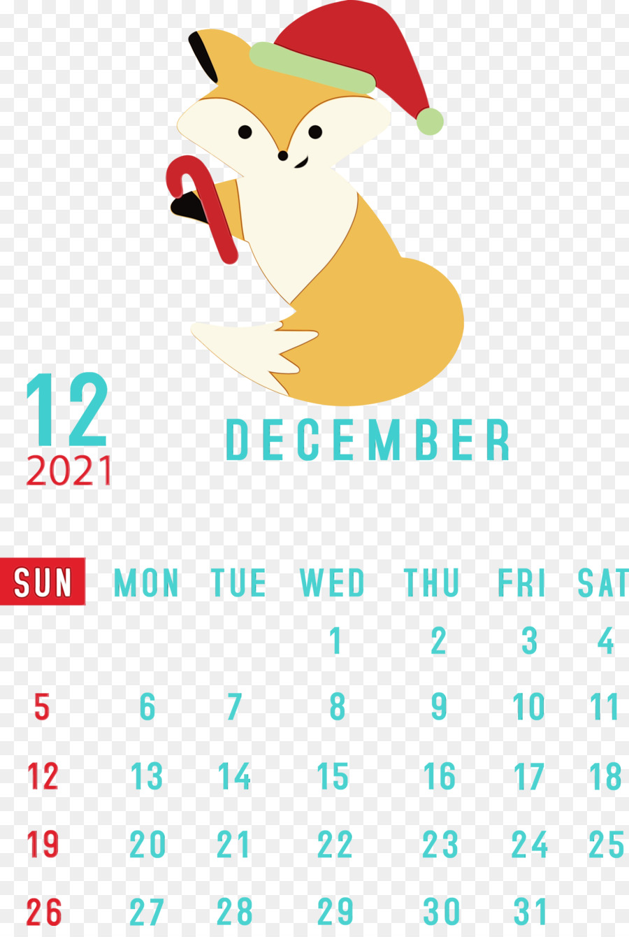 Calendrier De Décembre，Renard PNG