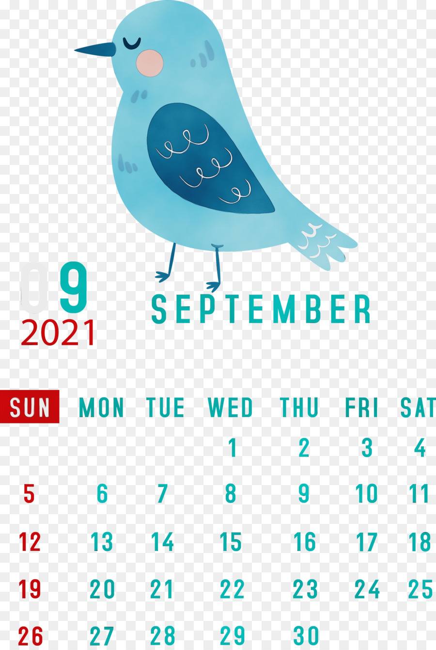 Calendrier De Septembre，Oiseau PNG