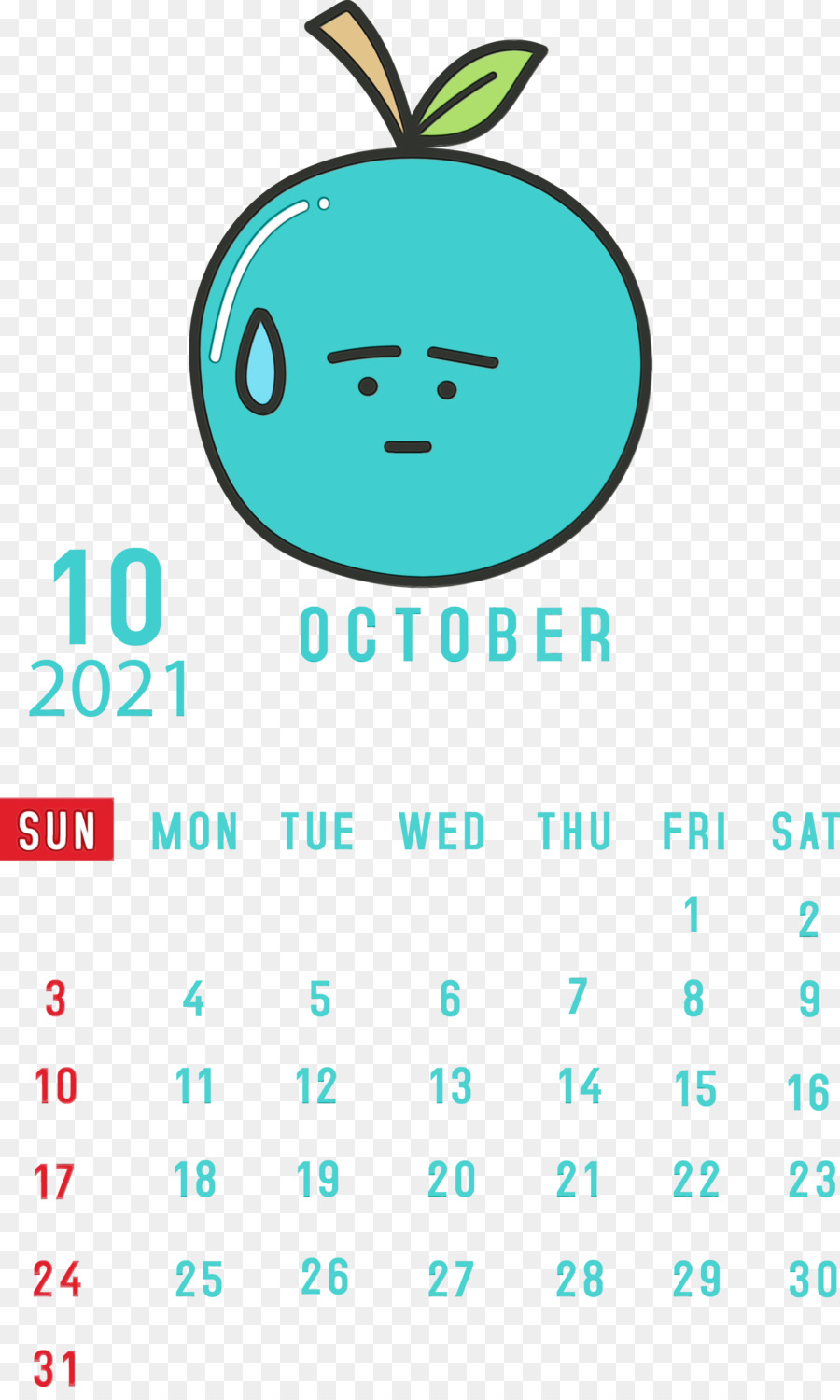 Calendrier D'octobre，Tomate PNG