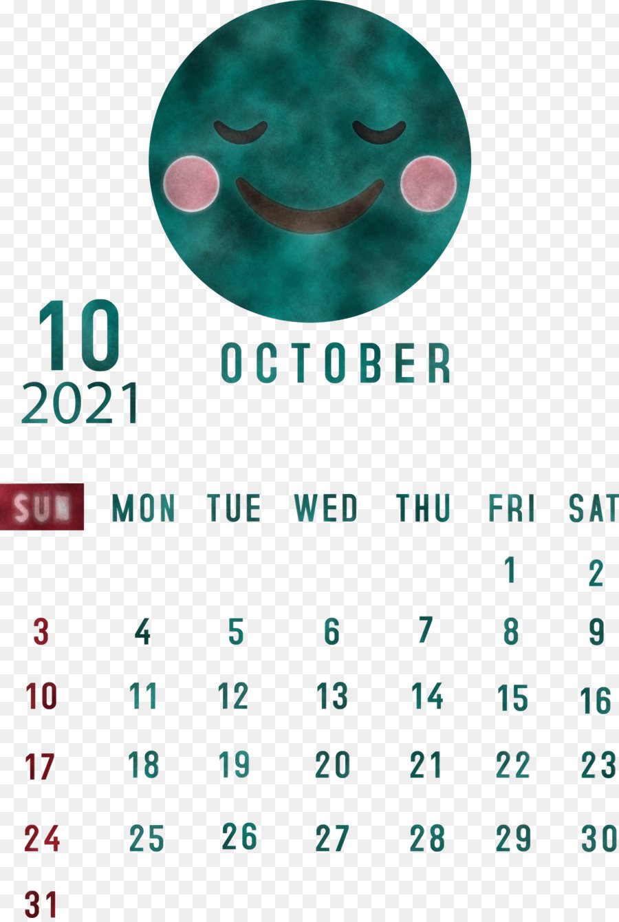 Calendrier D'octobre，Mois PNG