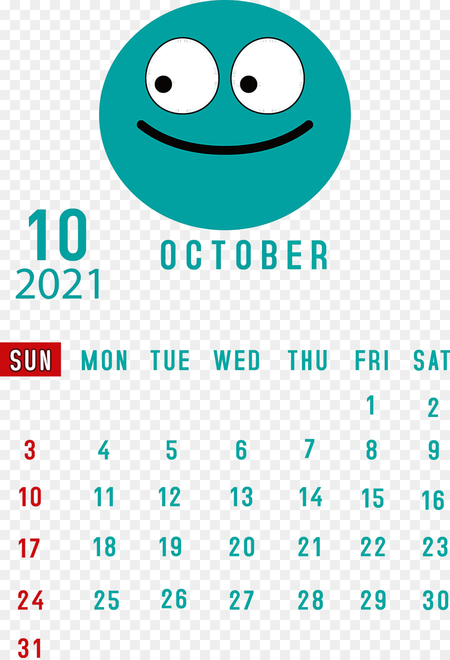 Calendrier D'octobre，Mois PNG