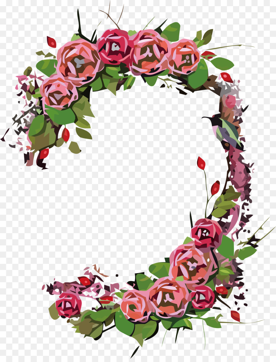 Cadre Floral，Roses PNG