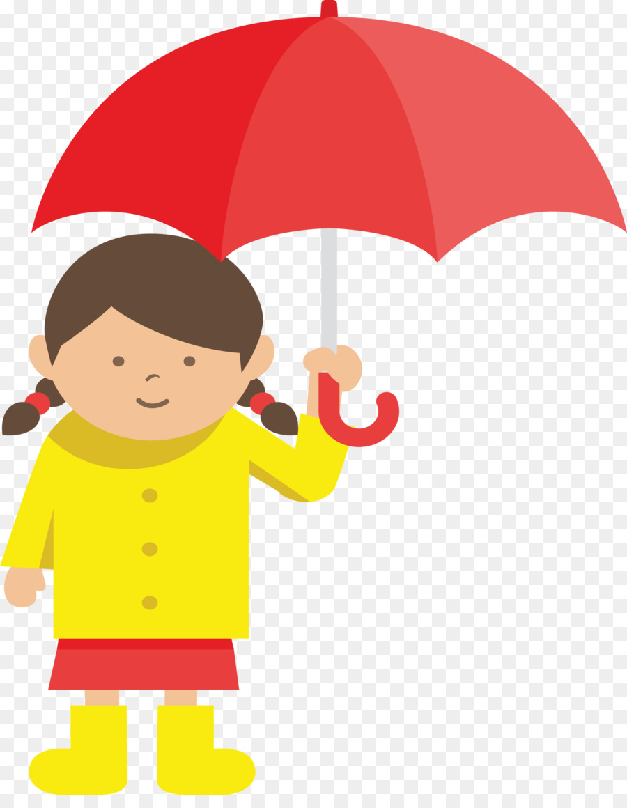 Fille Avec Parapluie，Pluie PNG