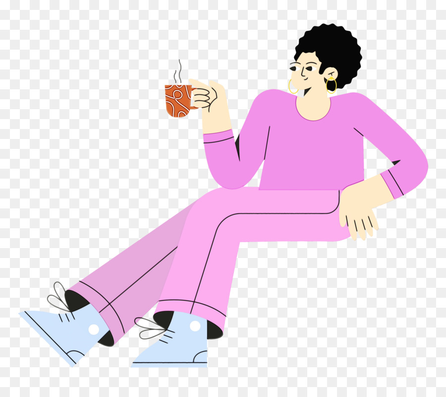 Personne Buvant Du Café，Relaxant PNG