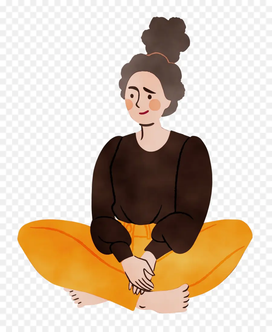 Femme Assise，Dessin Animé PNG