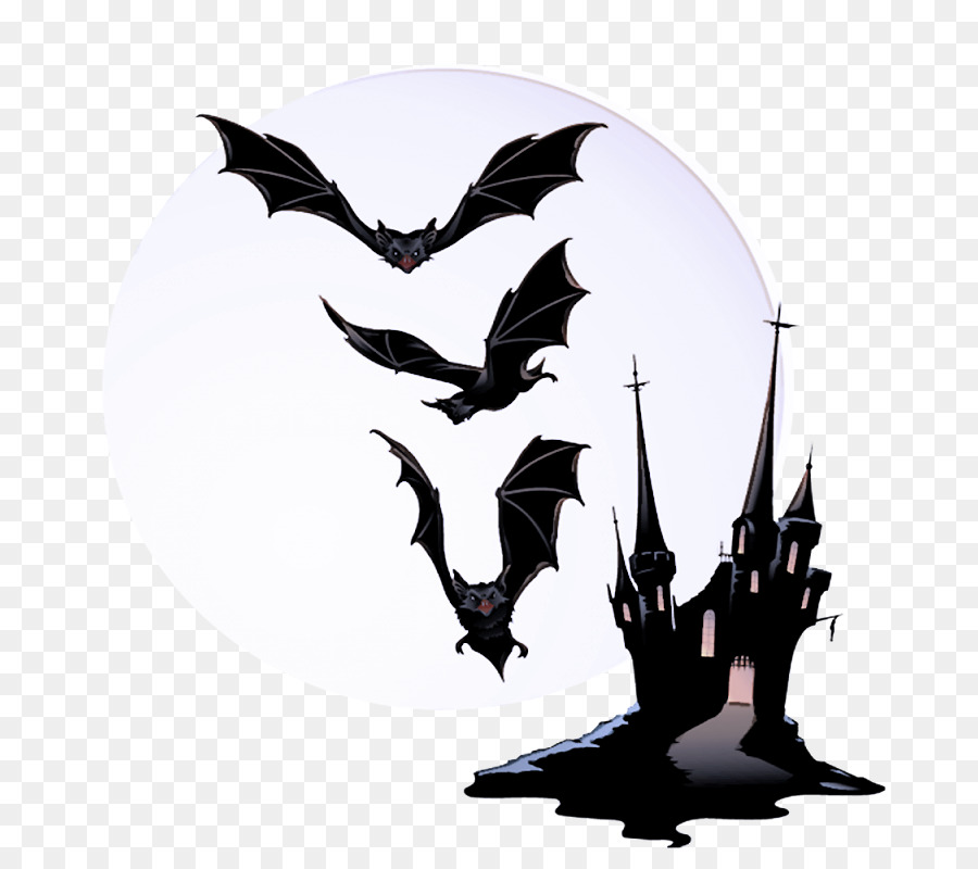 Chauves Souris Et Château，Halloween PNG