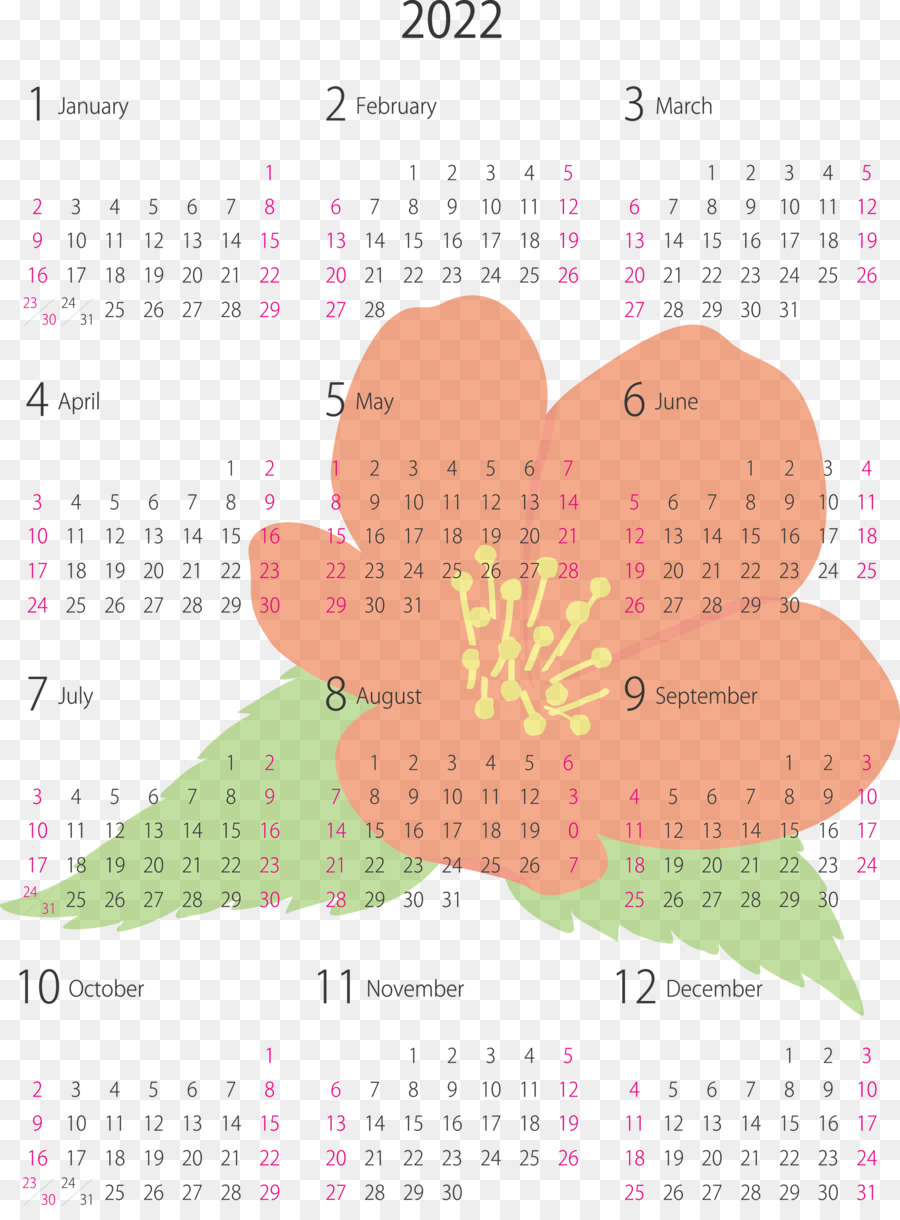 Calendrier 2022，Dates PNG