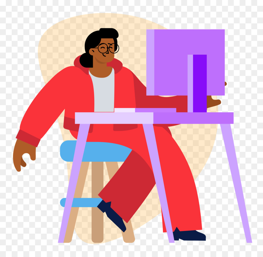 Personne à L'ordinateur，Bureau PNG