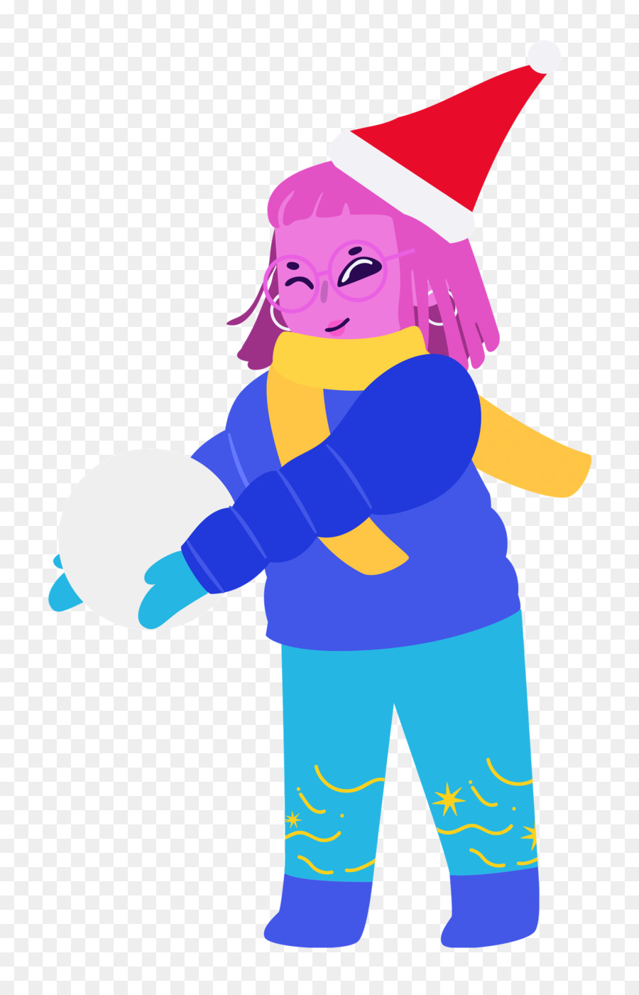 Fille Avec Boule De Neige，Hiver PNG