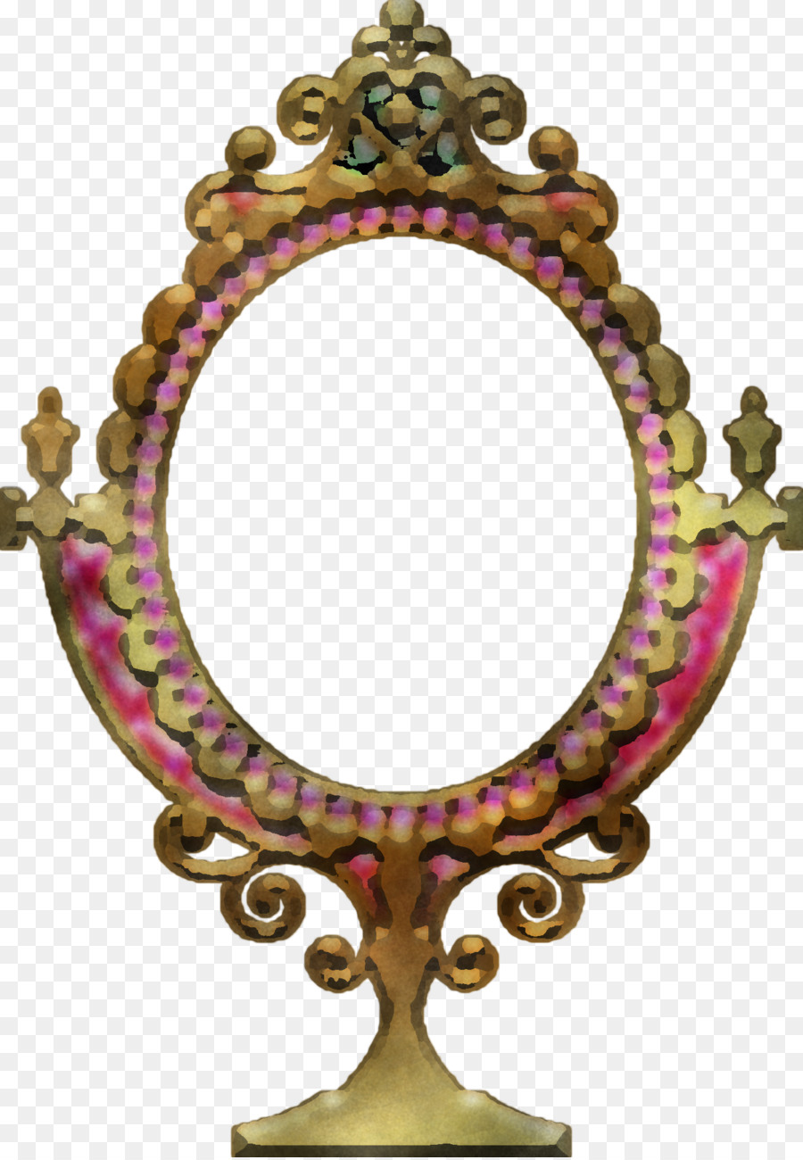 Miroir Orné，Or PNG