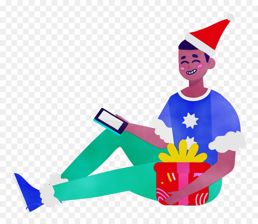 Homme Avec Cadeau，Noël PNG