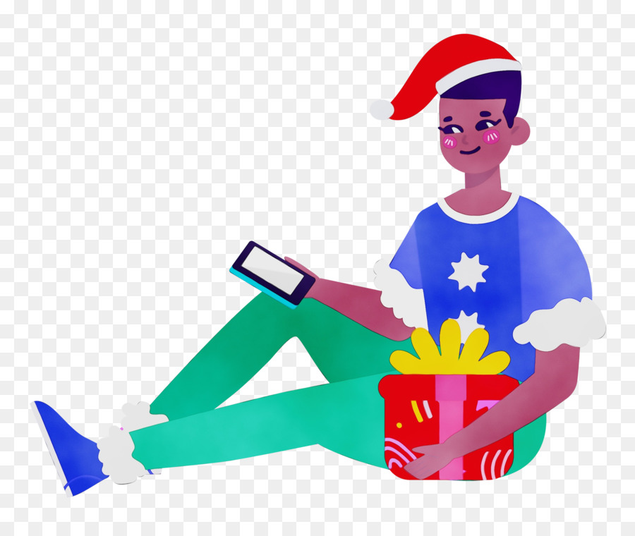 Homme Avec Cadeau，Noël PNG