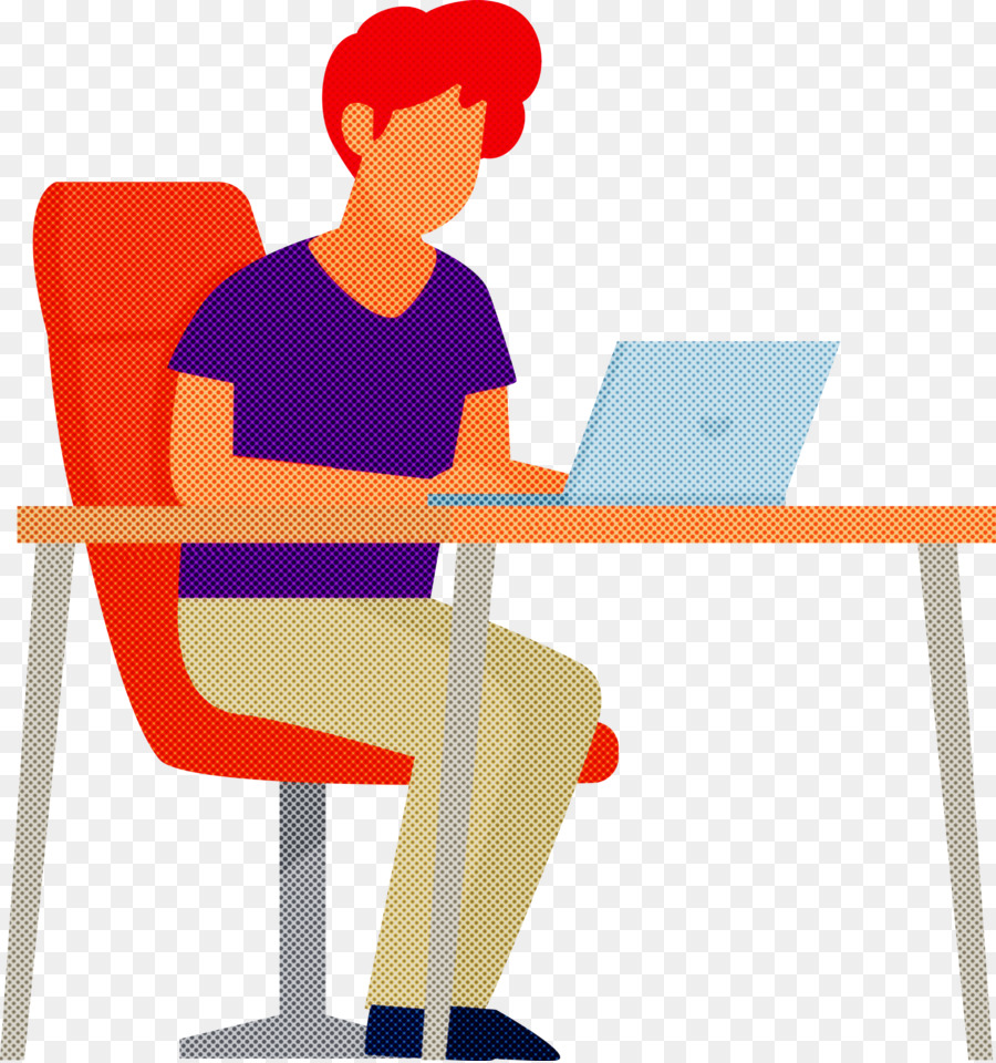 Homme Au Bureau，Ordinateur Portable PNG