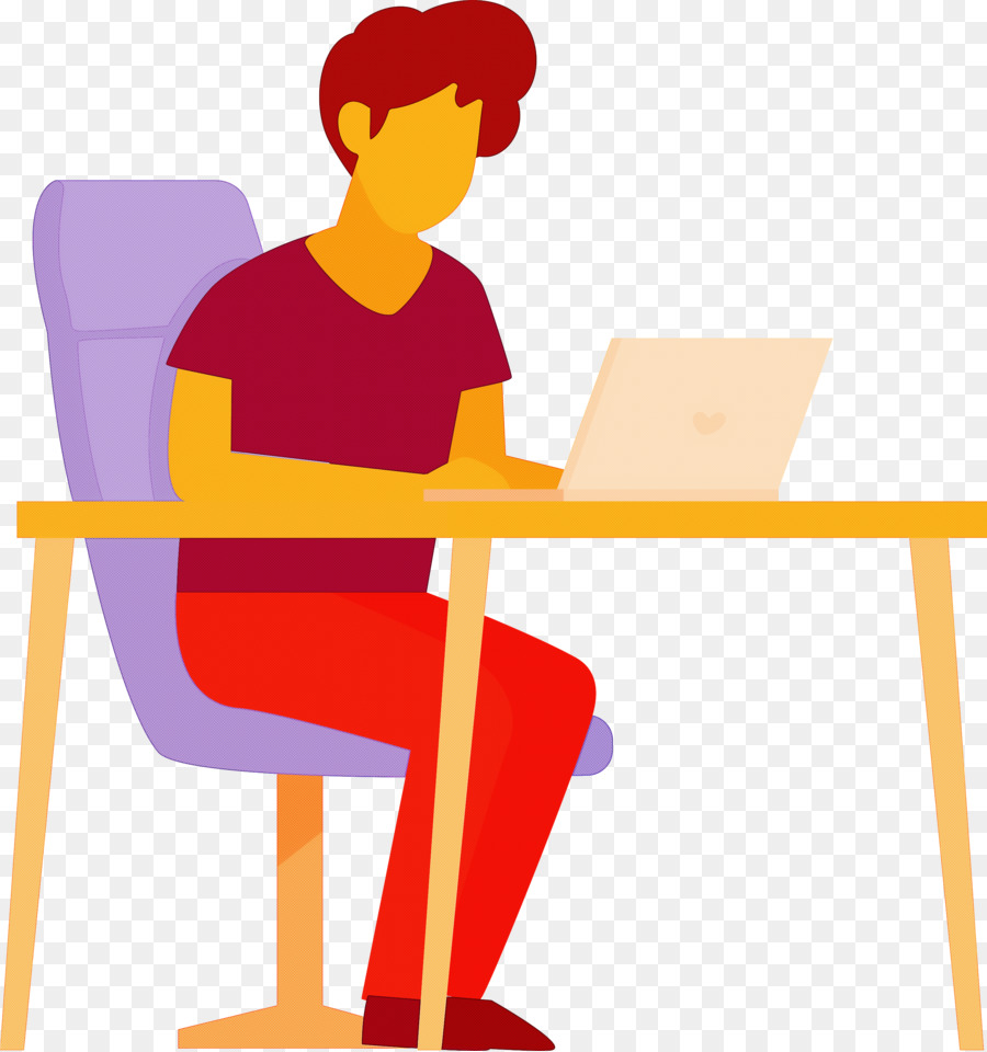 Homme Au Bureau，Ordinateur Portable PNG