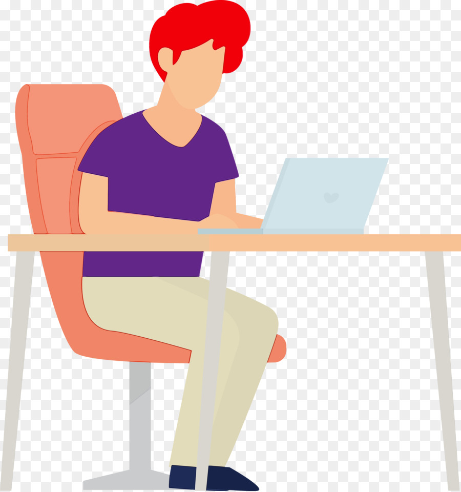 Homme Au Bureau，Ordinateur Portable PNG