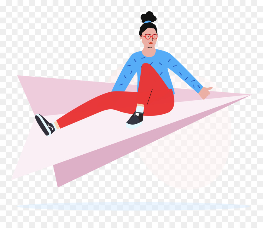 Femme Sur Un Avion En Papier，Vol PNG