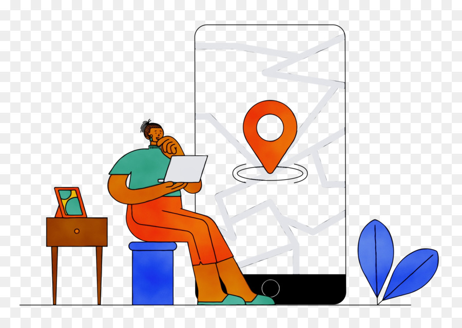Personne Avec Téléphone，épingle De Localisation PNG