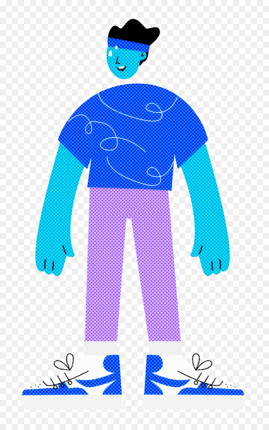 Personnage De Dessin Animé Vert，Chemise Bleue PNG