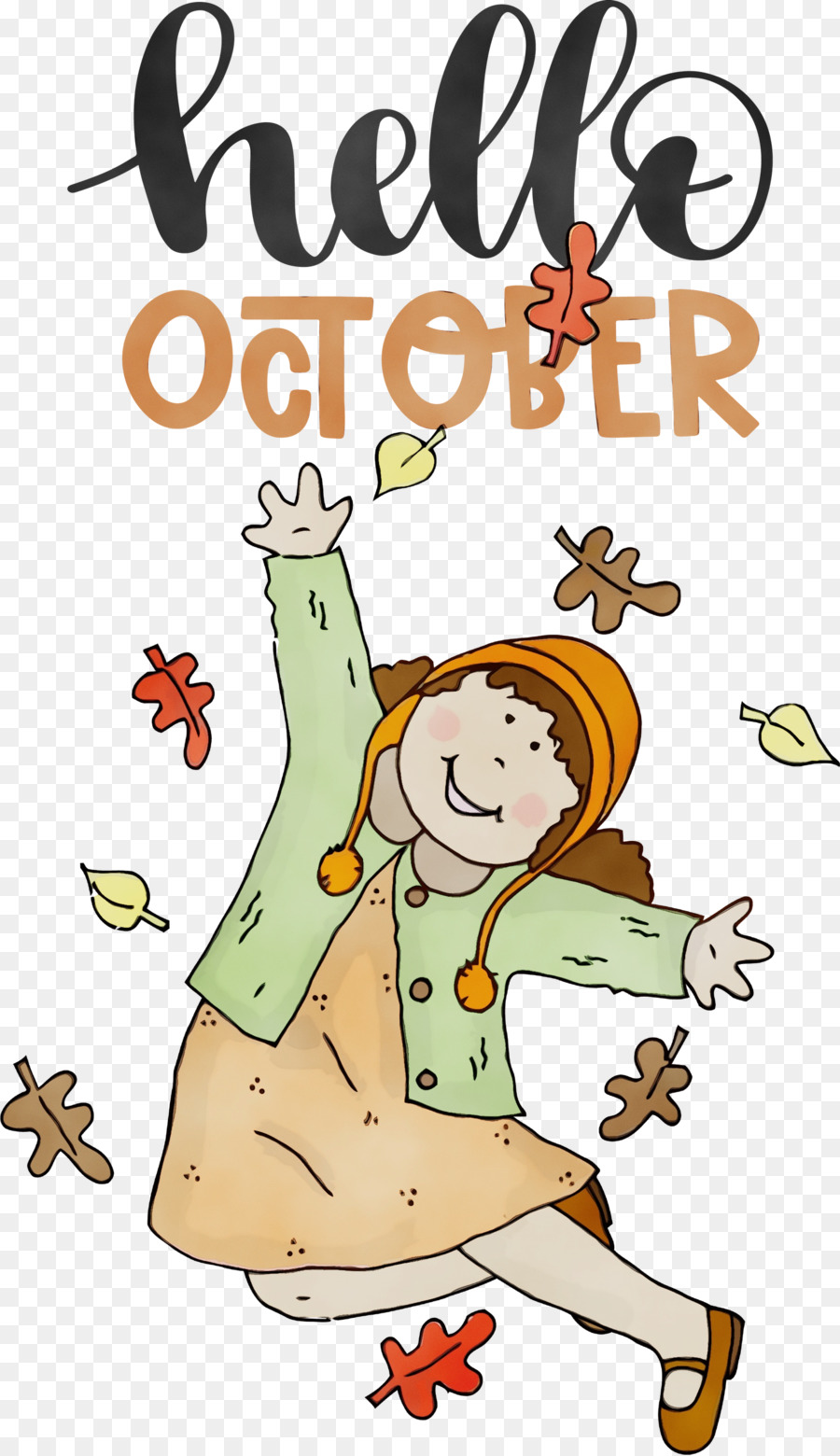 Bonjour Octobre，Automne PNG