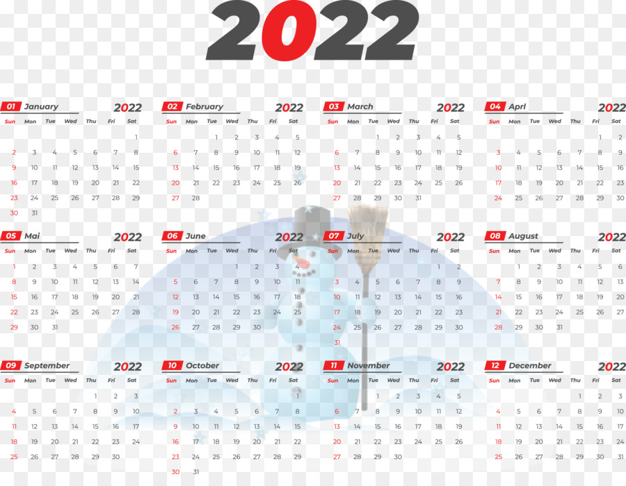 Calendrier 2022，Année PNG