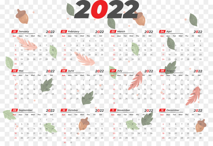 Calendrier 2022，Dates PNG