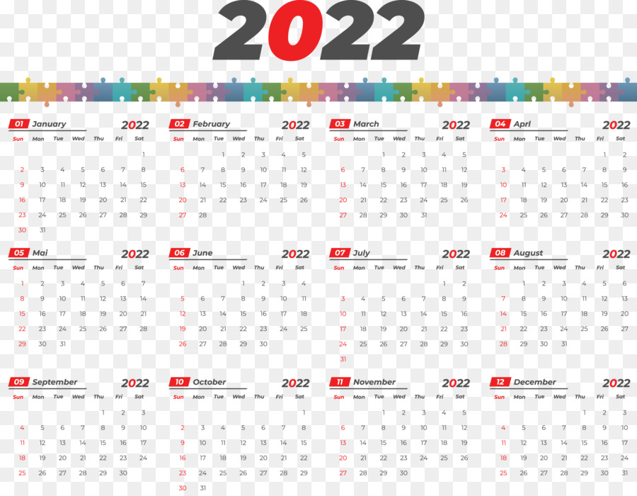 Calendrier 2022，Dates PNG