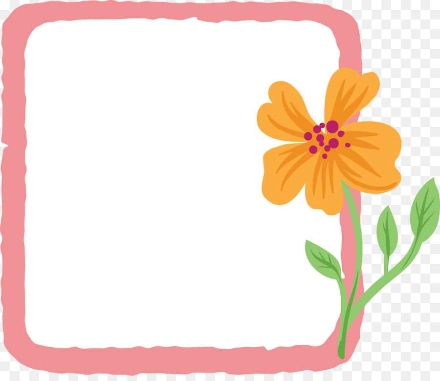 Cadre De Fleurs，Orange PNG