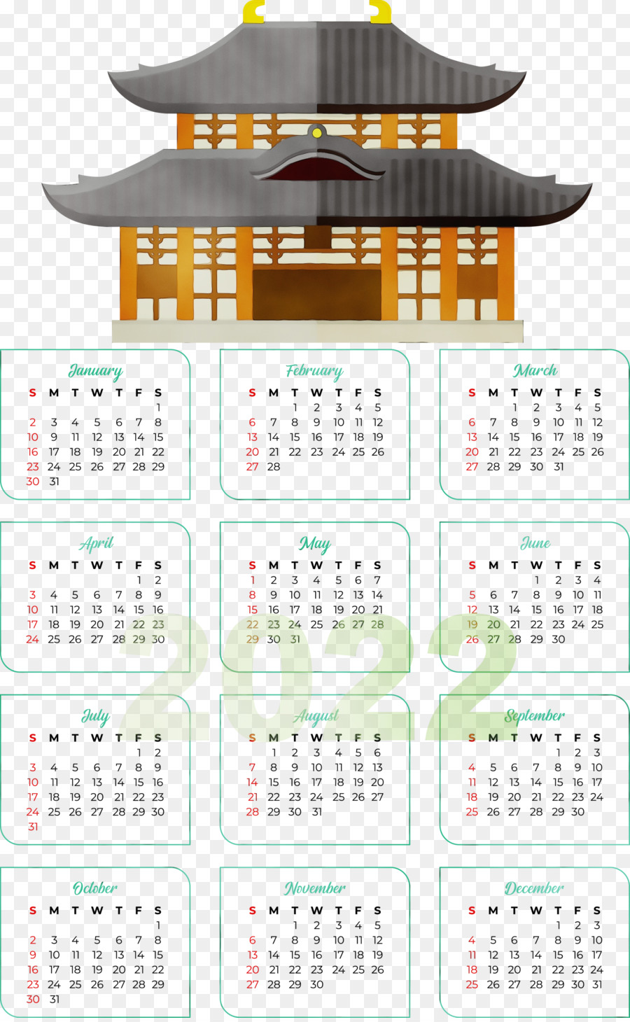 Calendrier 2023，Annuel PNG