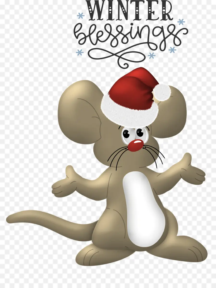 Souris Avec Bonnet De Noel，Souris PNG