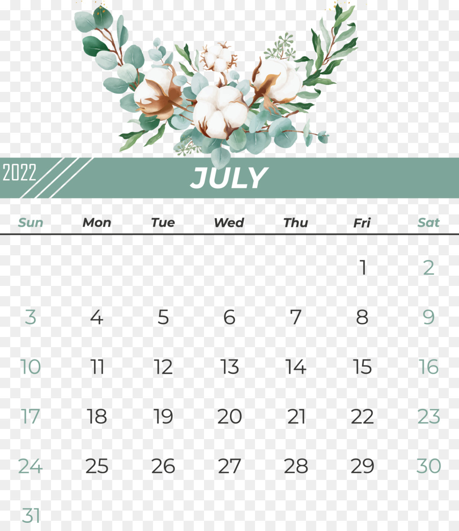 Calendrier De Juillet，Mois PNG