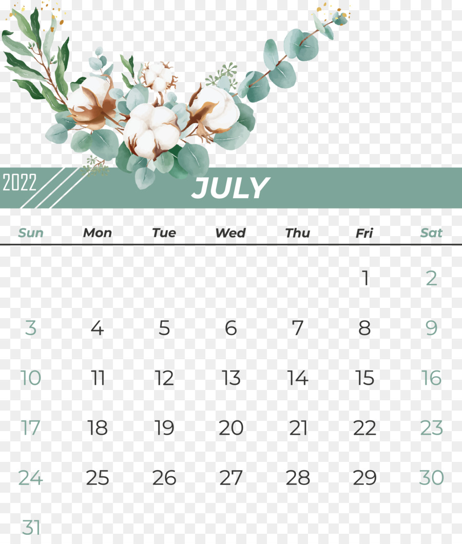 Calendrier De Juillet，Mois PNG