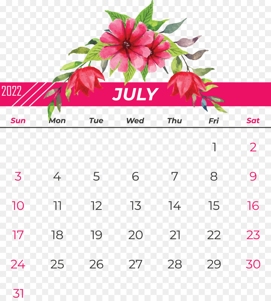 Calendrier De Juillet，Mois PNG