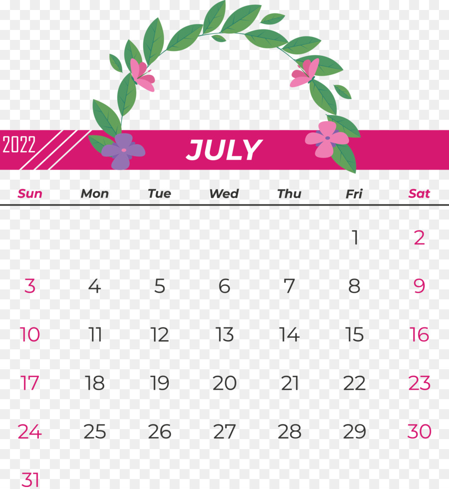 Calendrier De Juillet，Mois PNG