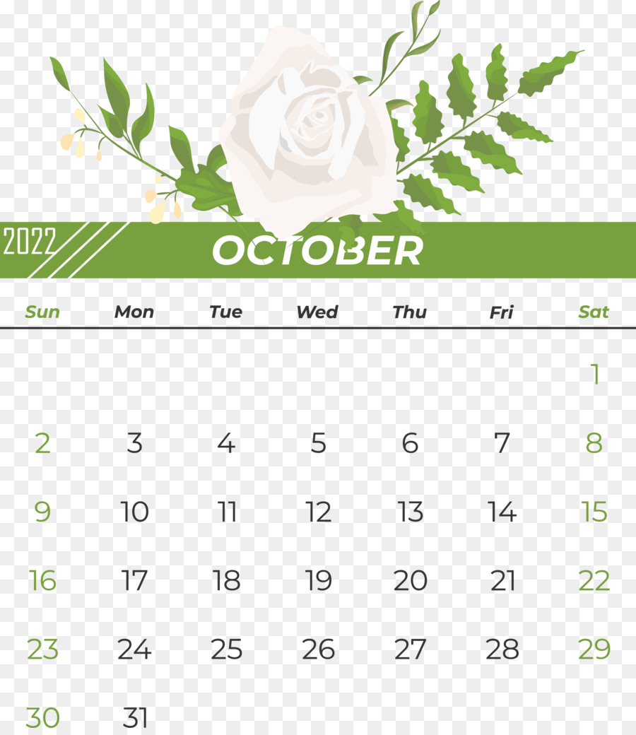 Calendrier，Octobre PNG