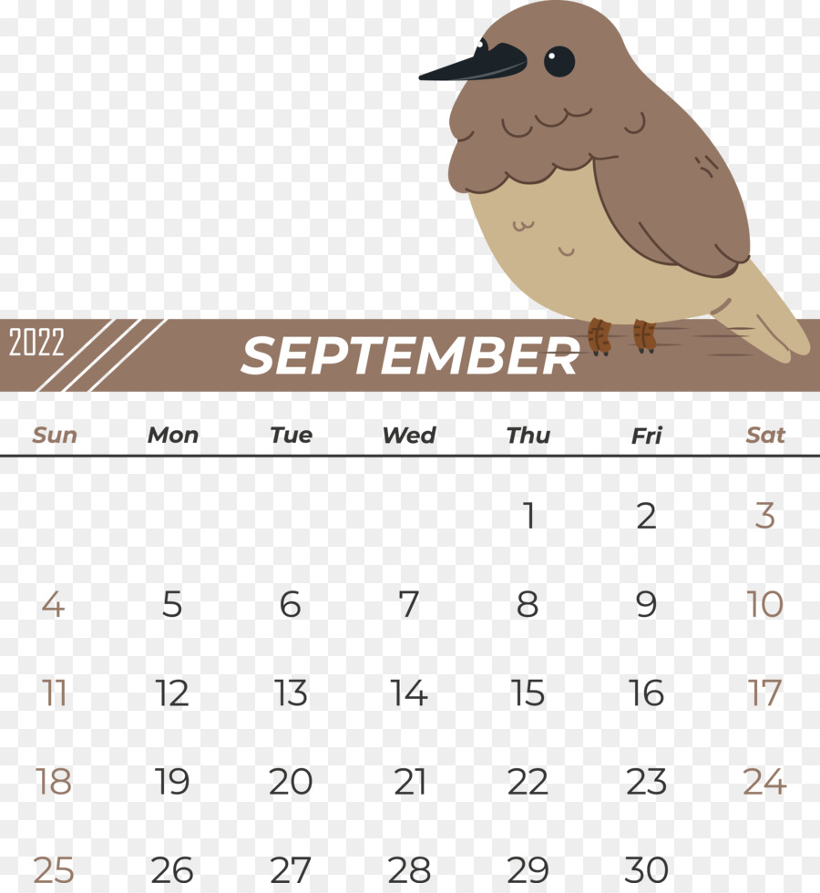 Calendrier De Septembre，Oiseau PNG