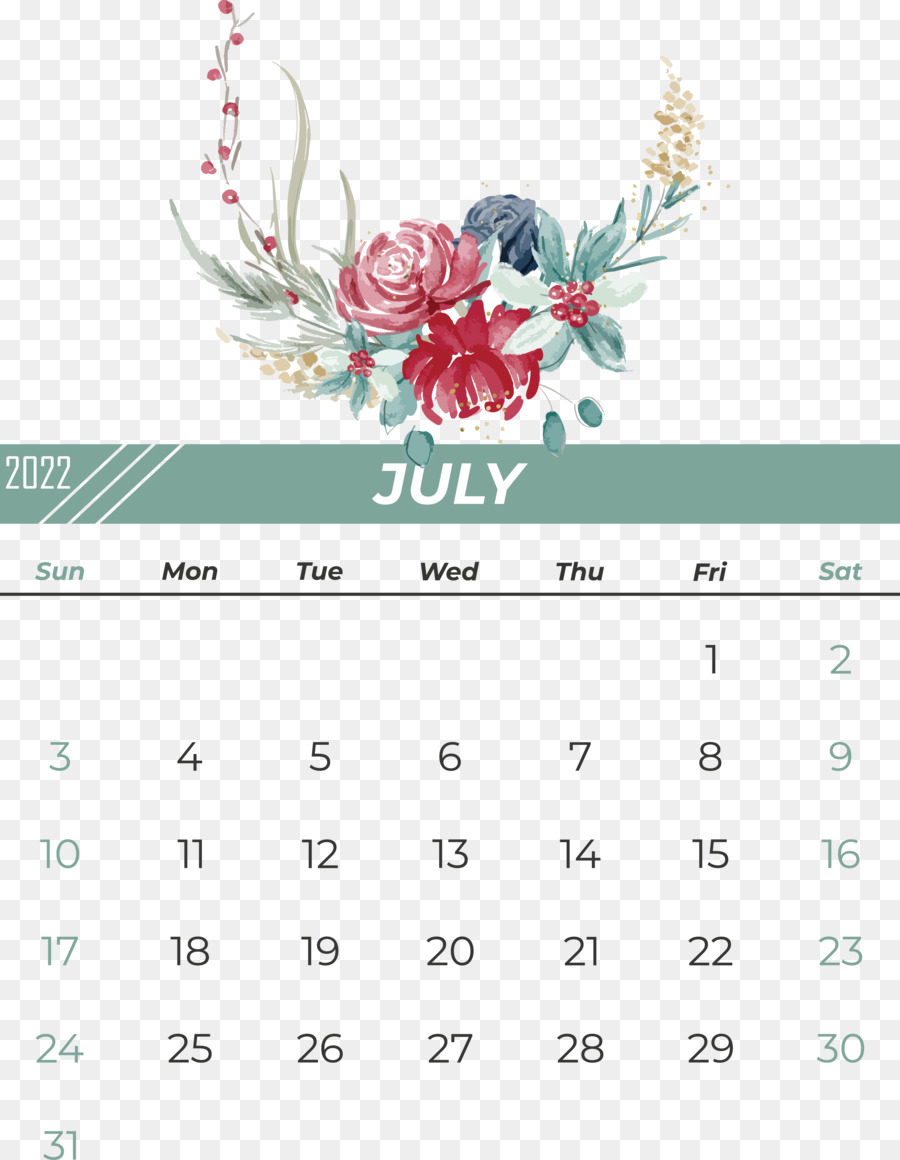 Calendrier De Juillet，Mois PNG