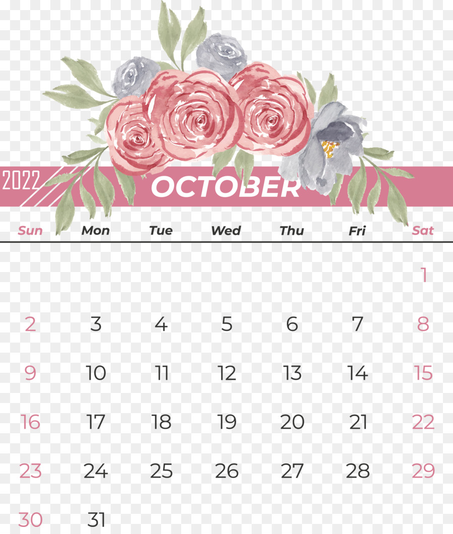 Calendrier，Octobre PNG